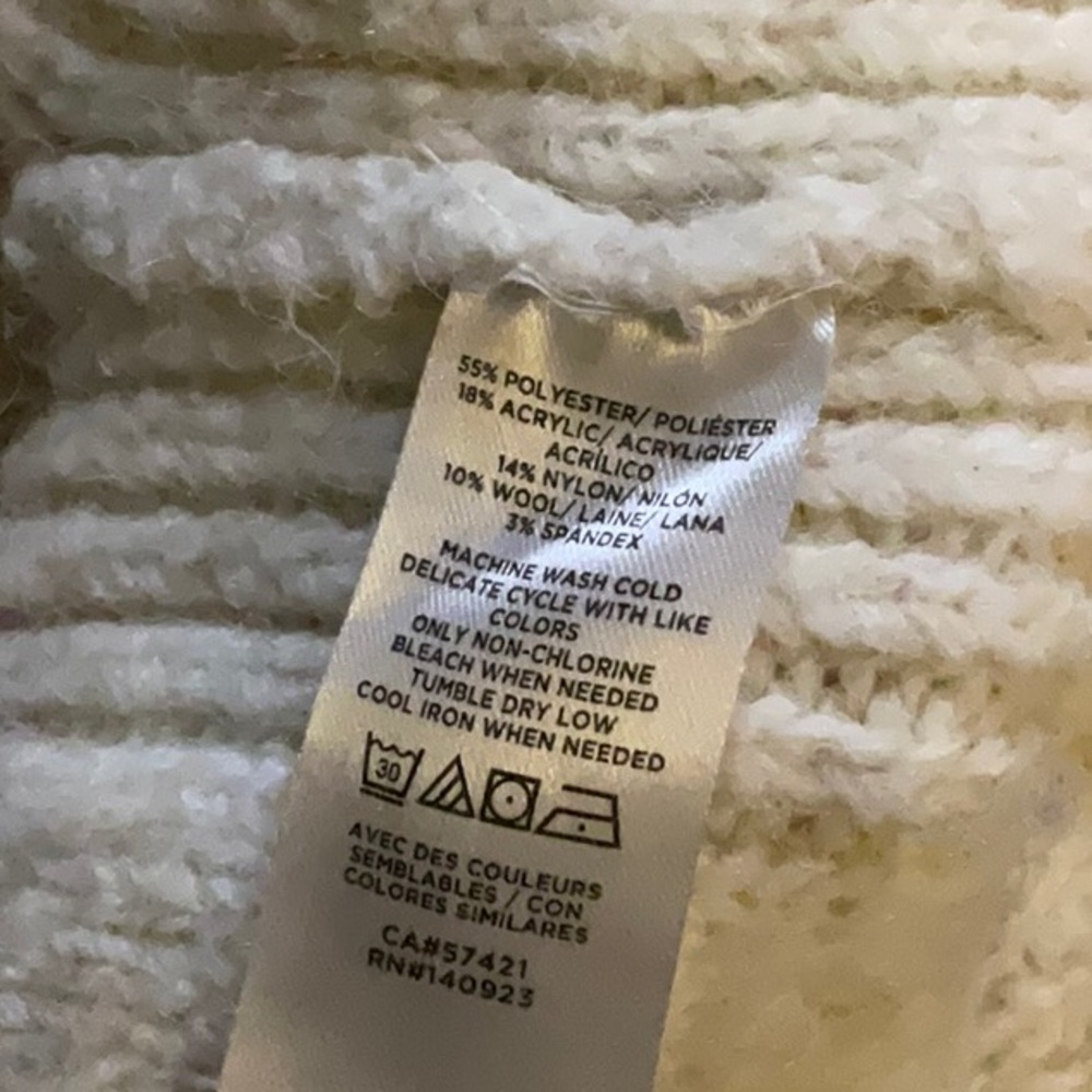 Loft Oversized Turtleneck Cable Knit Sweater Vest/Tunic, Sz XL - Picture 8 of 9